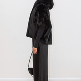 Leonie Faux Fur Cape - Black