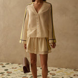 The Leona Shirt - Canary Stripe