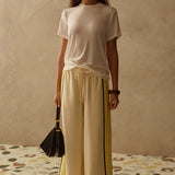 The Lilou Trousers - Canary Stripe