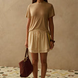 The Asha Shorts - Canary Stripe