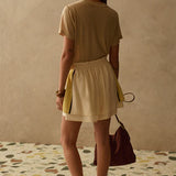 The Asha Shorts - Canary Stripe