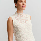 RWDelicia Lace T-Neck Top - Ivory