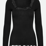 RWBernadine LS Regular Lace T-Shirt - Black