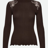 RWBernadine Organic LS Lace T-shirt - Mole
