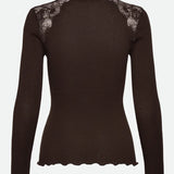 RWBernadine Organic LS Lace T-shirt - Mole