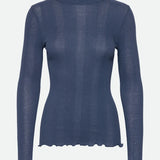 RWBay L/S High Neck T-shirt - Dark Denim
