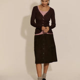 RWBabette V-neck Lace Cardigan - Mole