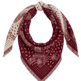 Large Triangle Bandana Scarf - Deep Red