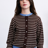 Kastro Cardigan & Scarf Set - Brown/Ice