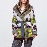 Astrid Cardigan - Lime/Wine Mix