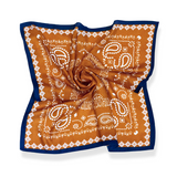 Bandana Square Neck Scarf - Mustard/Navy