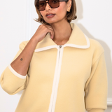 Fern Trim Jacket- Vanilla
