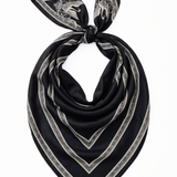 Chevron Border Scarf - Black