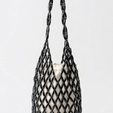 Pia Wooden Beaded Bag - Black