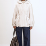 Selena Faux Fur Coat - Ecru