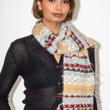 Frankie Christmas Scarf - Turq/Beige Mix