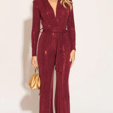 Taylor Jumpsuit - Wine Sparkle