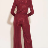 Taylor Jumpsuit - Wine Sparkle