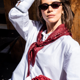 Classic Polka Dot Scarf - Wine Red