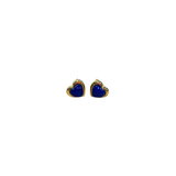 Lovers Heart Stud Earrings - Lapis