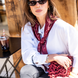 Classic Polka Dot Scarf - Wine Red