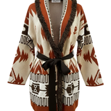 Astrid Cardigan - White/Brown