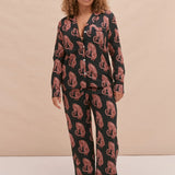 Tiger Pyjama Long Set - Navy/Pink