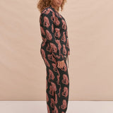 Tiger Pyjama Long Set - Navy/Pink