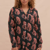 Tiger Pyjama Long Set - Navy/Pink
