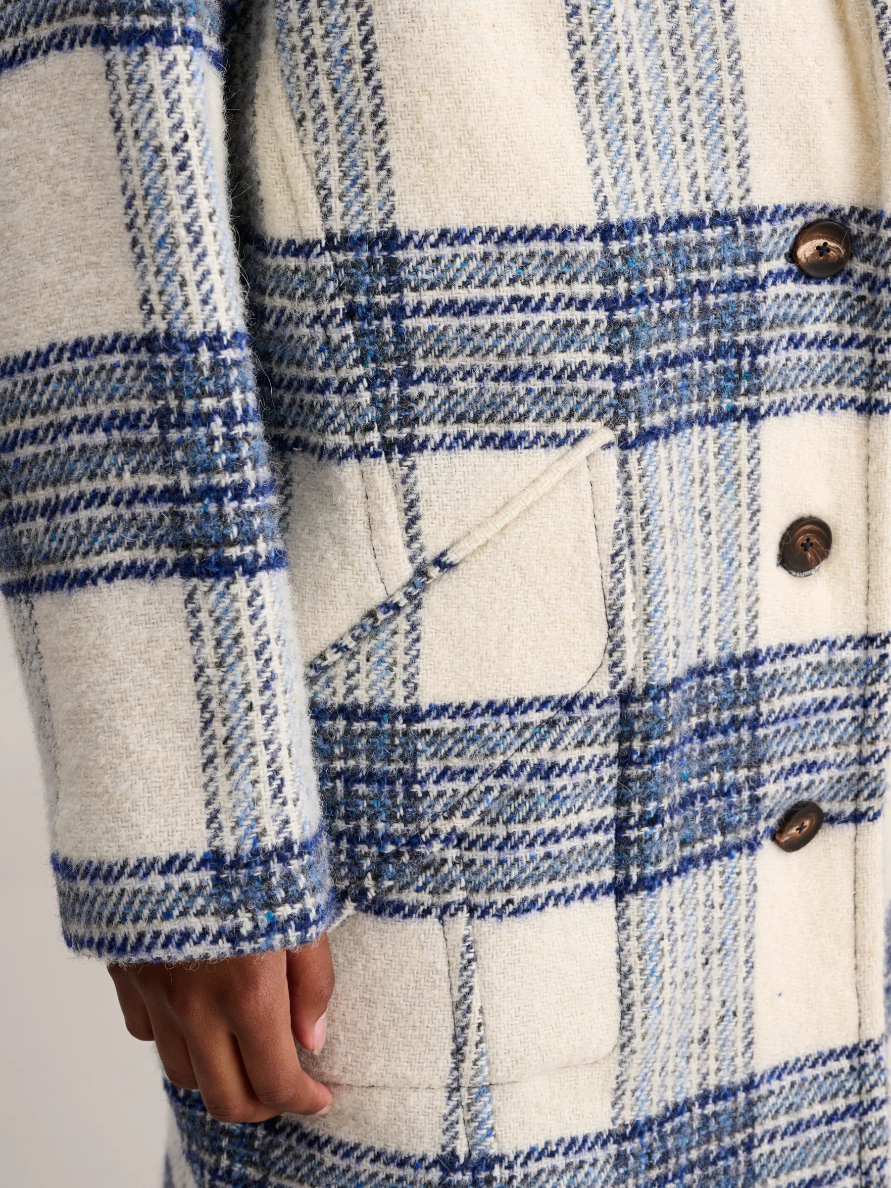 Bellerose Claire Coat - White/Blue Check