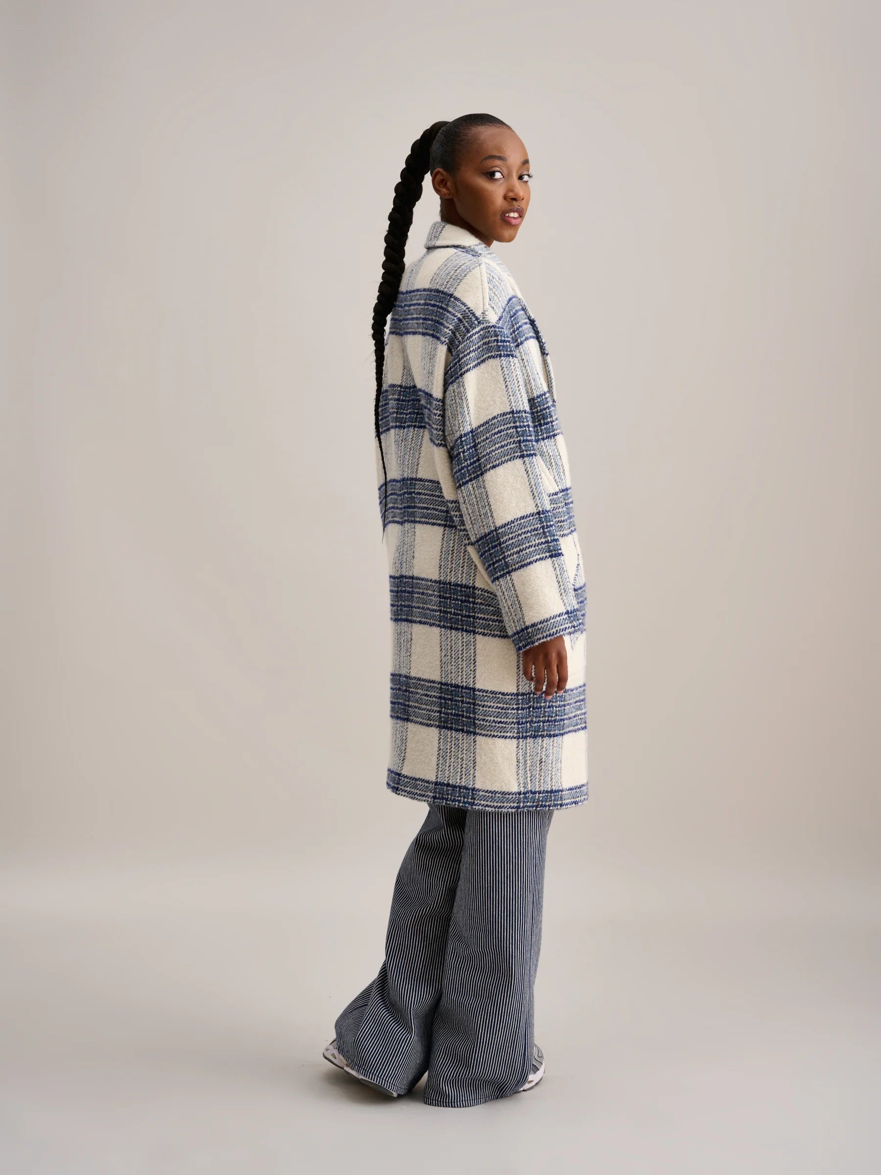 Bellerose Claire Coat - White/Blue Check
