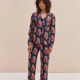 Tiger Pyjama Long Set - Navy/Pink