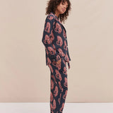Tiger Pyjama Long Set - Navy/Pink
