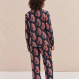 Tiger Pyjama Long Set - Navy/Pink