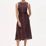 Atina Dress - Dark Red Check