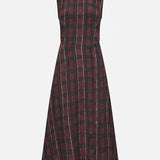Atina Dress - Dark Red Check