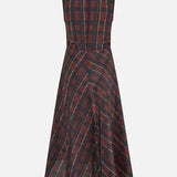 Atina Dress - Dark Red Check