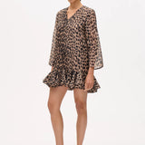 Agnel Dress - Camel Leopard