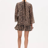 Agnel Dress - Camel Leopard