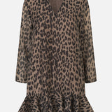 Agnel Dress - Camel Leopard