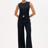 Neyat Trousers - Blackish Pinstripe