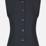Menea Top - Blackish Pinstripe