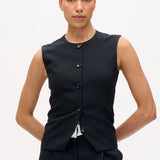 Menea Top - Blackish Pinstripe