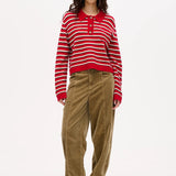 Cori Jumper - Crimson Red Strip