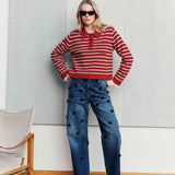 Cori Jumper - Crimson Red Strip