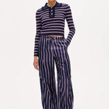 Catarin Top - Navy Plum Stripe