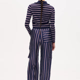 Catarin Top - Navy Plum Stripe