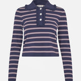 Catarin Top - Navy Plum Stripe