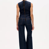 Mene Waistcoat - Dark Denim Wash