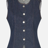 Mene Waistcoat - Dark Denim Wash